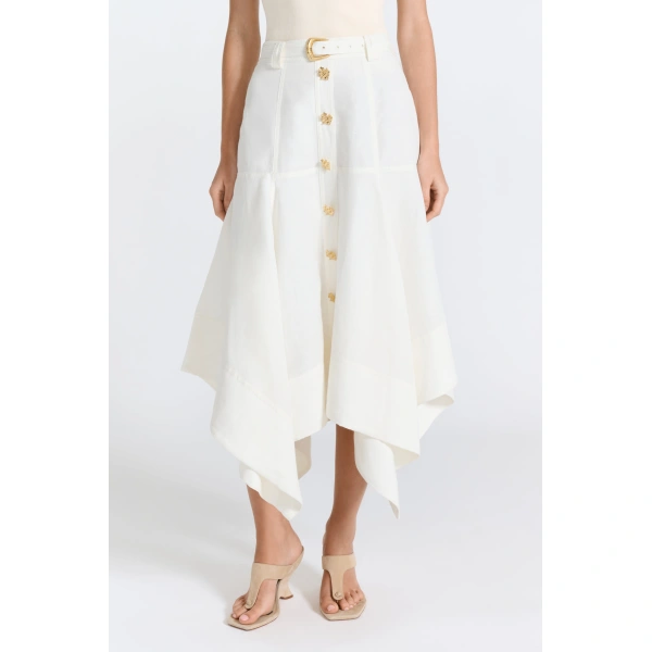 Aje Lenix Midi Skirt in Ivory | Skirts | Coveti