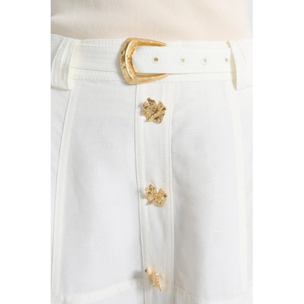 Aje Lenix Midi Skirt in Ivory | Skirts | Coveti
