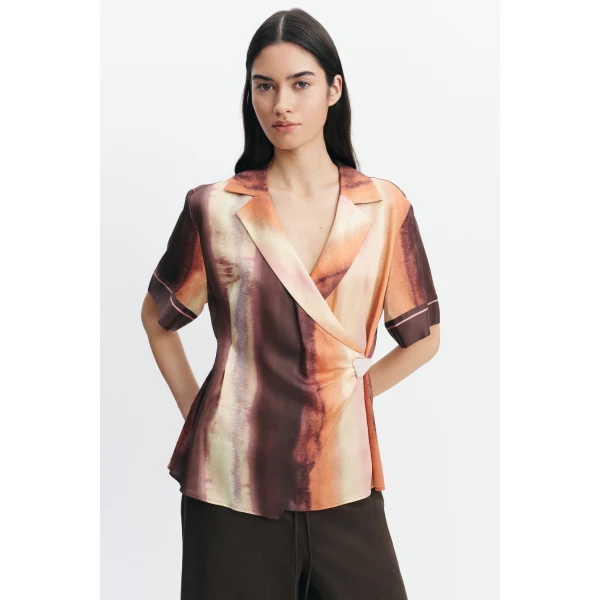 Aje Lindsey Wrap Shirt in Mineral Horizon | Shirts | Coveti