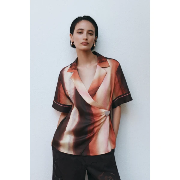 Aje Lindsey Wrap Shirt in Mineral Horizon | Shirts | Coveti