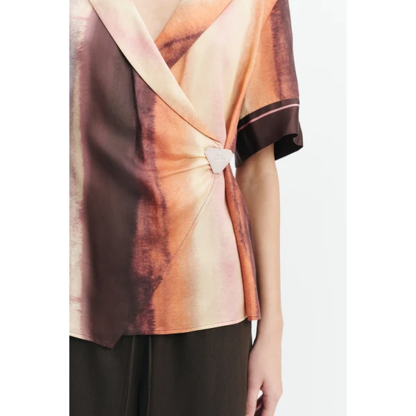 Aje Lindsey Wrap Shirt in Mineral Horizon | Shirts | Coveti