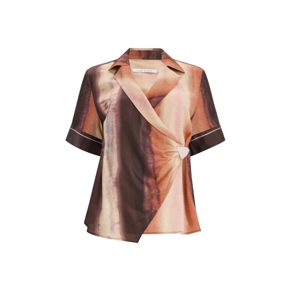 Aje Lindsey Wrap Shirt in Mineral Horizon | Shirts | Coveti