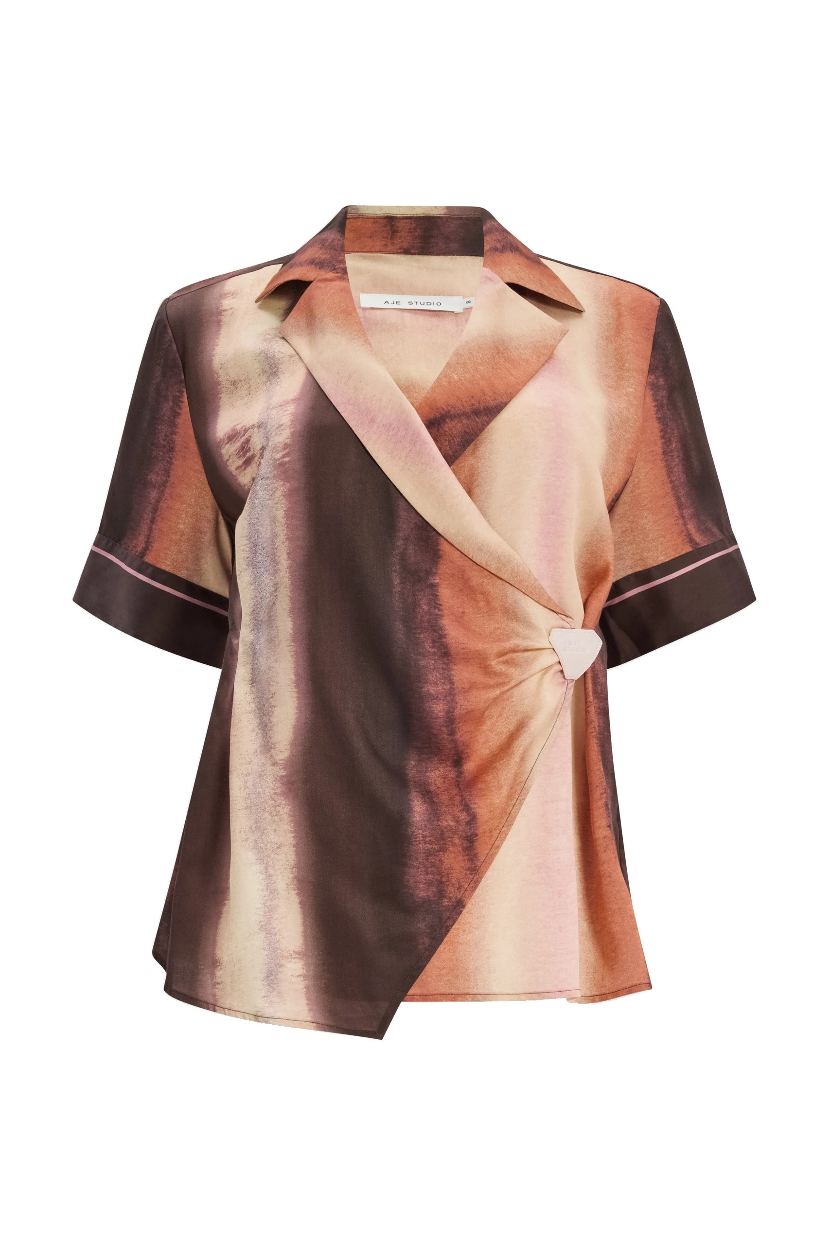 Aje Lindsey Wrap Shirt Mineral Horizon Aje Lindsey Wrap Shirt in Mineral Horizon | Shirts | Coveti