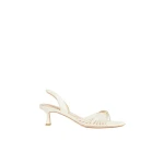 Aje Liora Strappy Buckle Low Heel in Ivory | Heels | Coveti