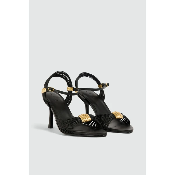 Aje Liora Strappy Heel in Black | Heels | Coveti