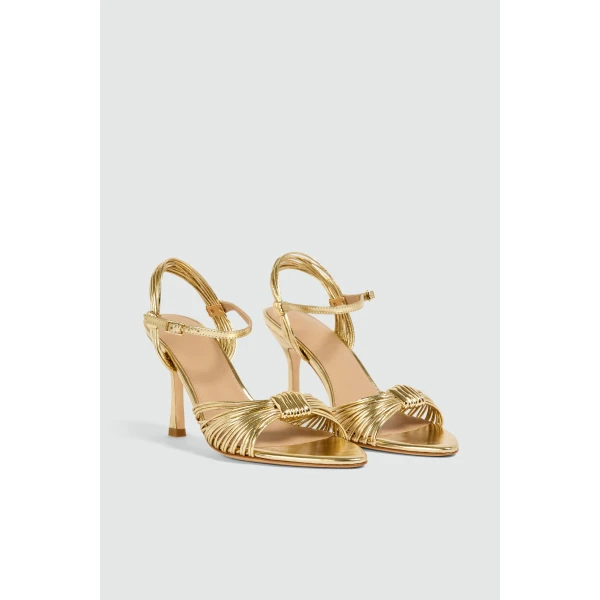Aje Liora Strappy Heel in Gold | Heels | Coveti