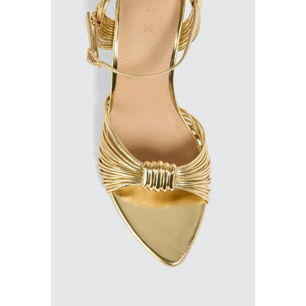 Aje Liora Strappy Heel in Gold | Heels | Coveti