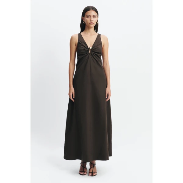 Aje Luca Maxi Dress in Chocolate | Maxi Dresses | Coveti