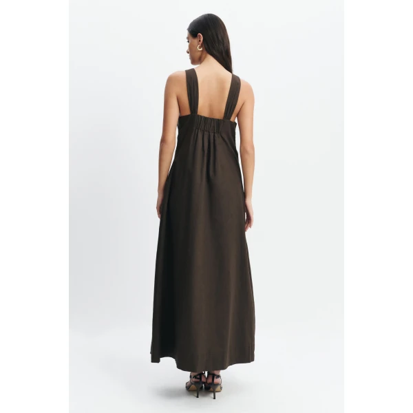 Aje Luca Maxi Dress in Chocolate | Maxi Dresses | Coveti
