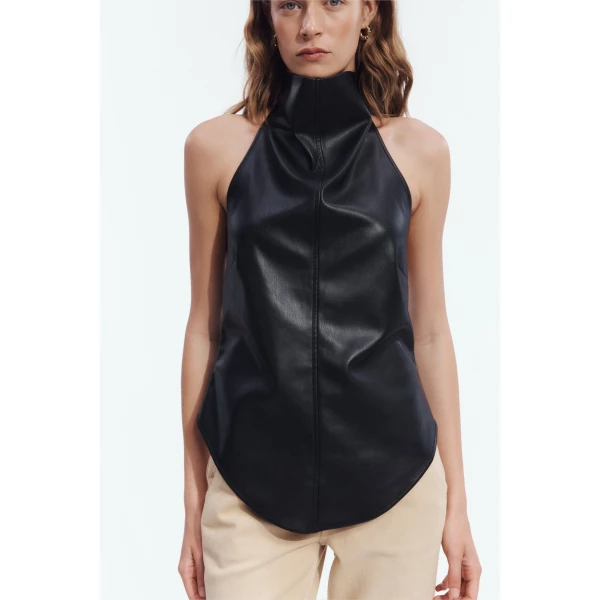 Aje Lucy Halter Neck Top in Black | Tops | Coveti