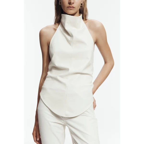 Aje Lucy Halter Neck Top in Ivory | Tops | Coveti