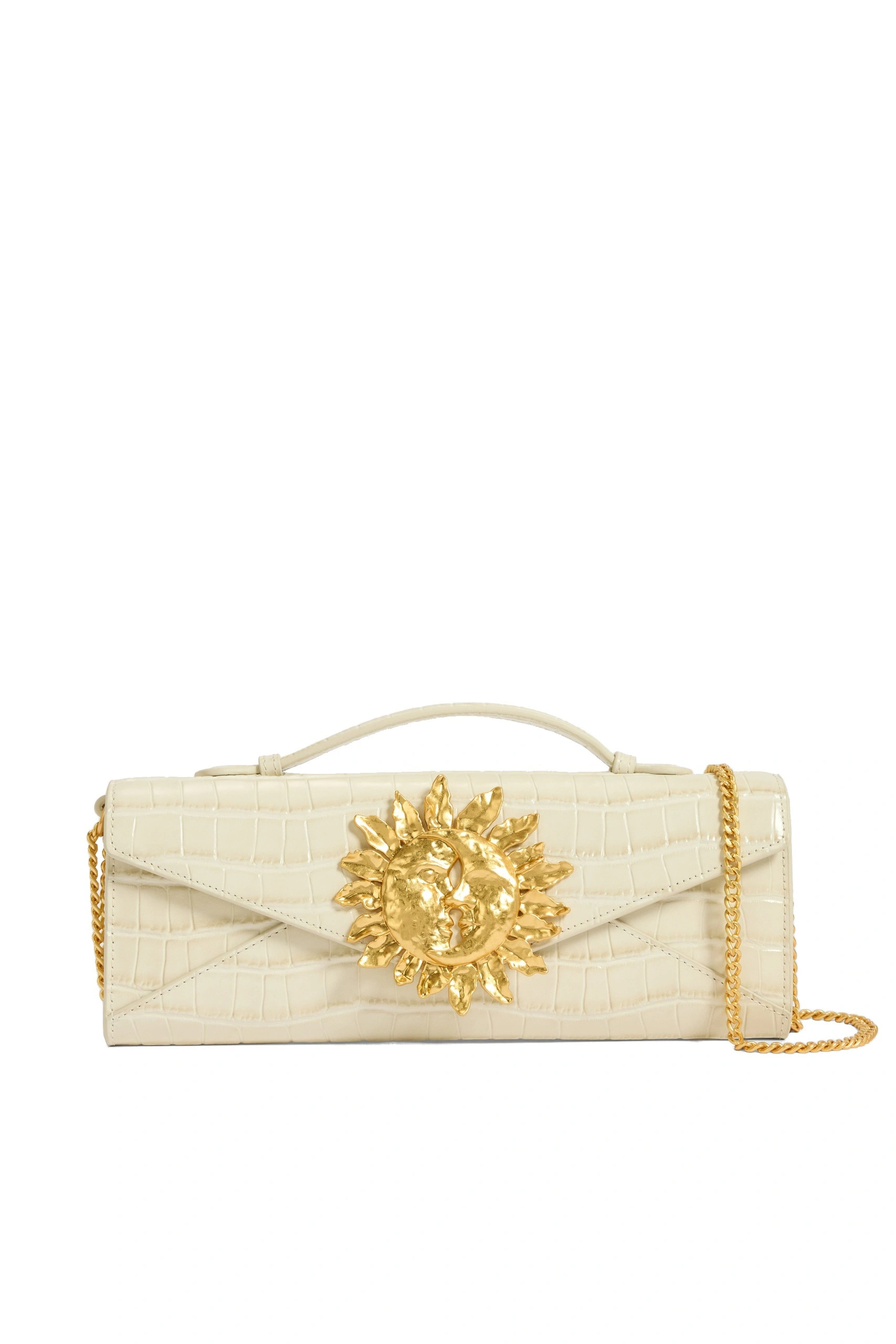 Aje Luna Long Clutch Ivory Croc Aje Luna Long Clutch in Ivory Croc | Clutch Bags | Coveti