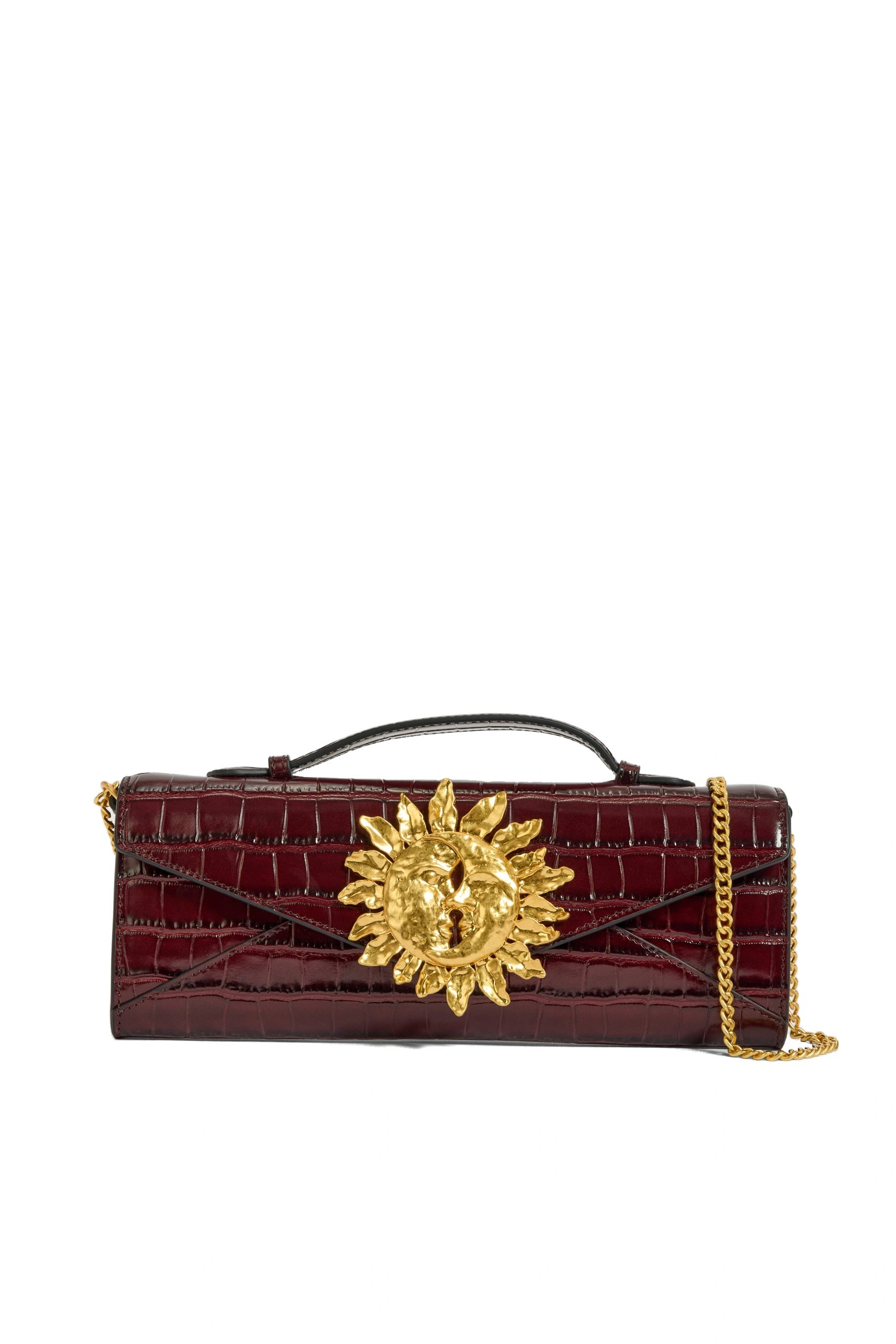 Aje Luna Long Clutch Merlot Croc Aje Luna Long Clutch in Merlot Croc | Clutch Bags | Coveti