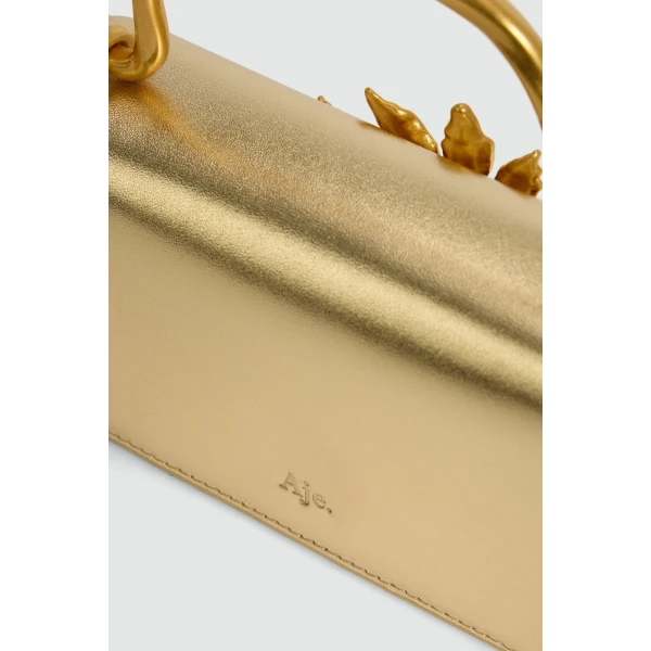 Aje Luna Metallic Mini Clutch in Gold | Clutch Bags | Coveti