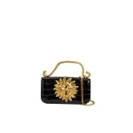 Aje Luna Mini Croc Emboss Clutch in Black Croc | Clutch Bags | Coveti