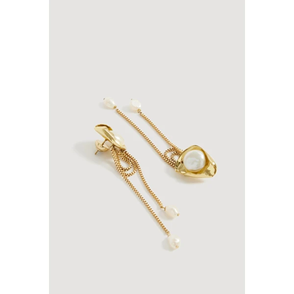 Aje Luneth Large Drop Stud in Gold/Pearl | Earrings | Coveti