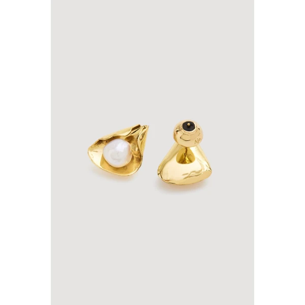 Aje Luneth Stud in Gold/Pearl | Earrings | Coveti
