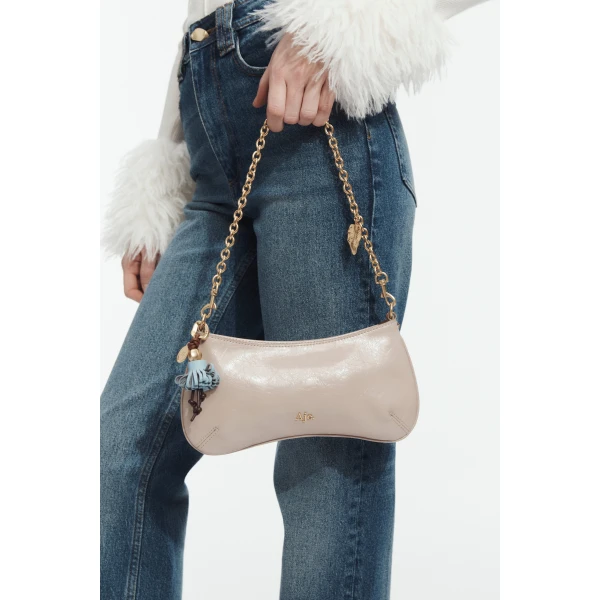 Aje Macy Small Baguette Bag in Antique Rose | Shoulder & Crossbody Bags | Coveti