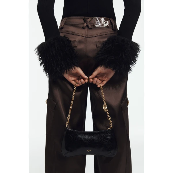 Aje Macy Small Baguette Bag in Black | Shoulder & Crossbody Bags | Coveti