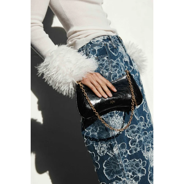 Aje Macy Small Baguette Bag in Black | Shoulder & Crossbody Bags | Coveti