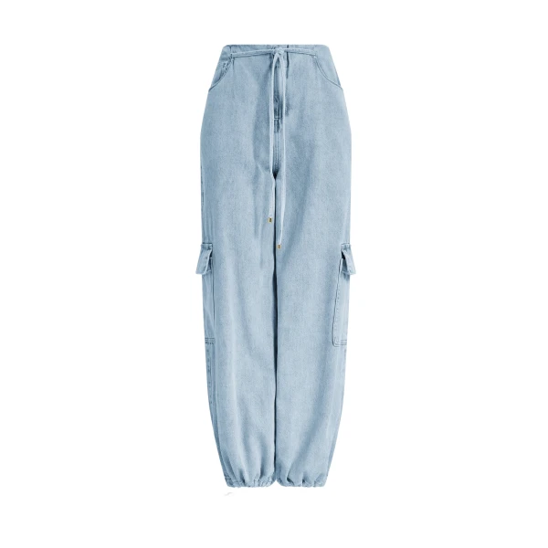 Aje Margot Denim Cargo Pant in Bleach | Pants | Coveti
