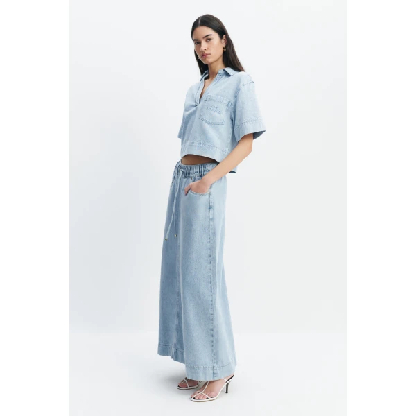 Aje Margot Denim Maxi Skirt in Bleach | Skirts | Coveti