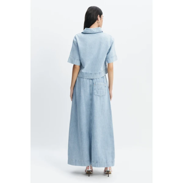 Aje Margot Denim Maxi Skirt in Bleach | Skirts | Coveti