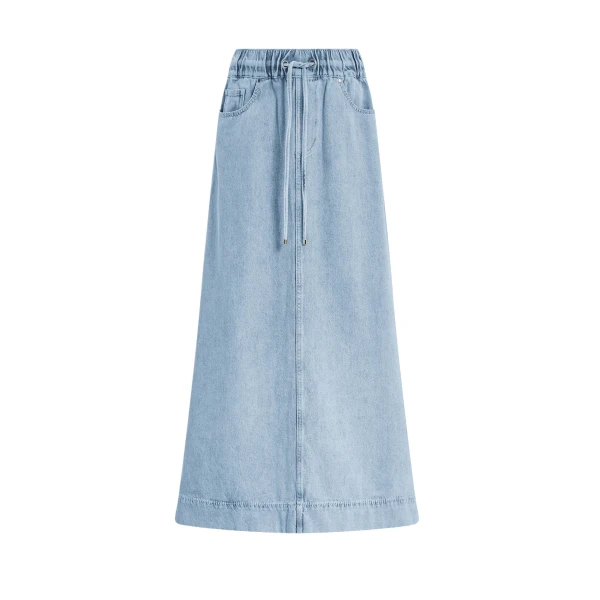 Aje Margot Denim Maxi Skirt in Bleach | Skirts | Coveti