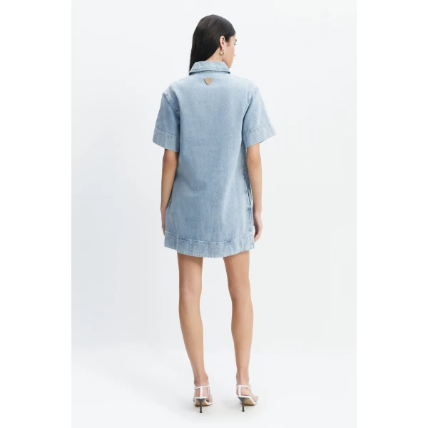 Aje Margot Denim Mini Dress in Bleach | Mini Dresses | Coveti