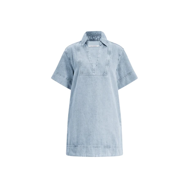 Aje Margot Denim Mini Dress in Bleach | Mini Dresses | Coveti