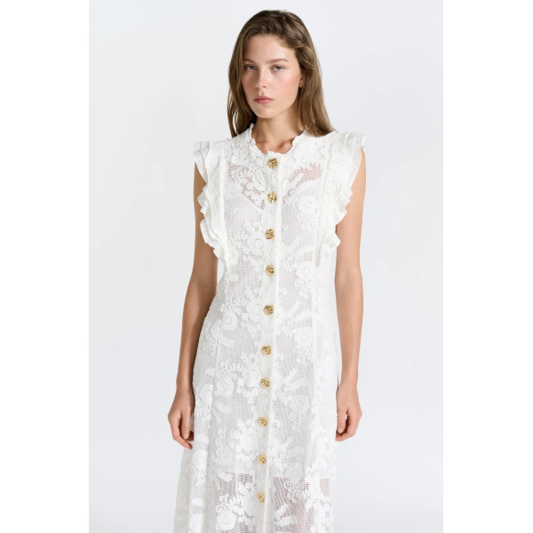 Aje Maribelle Lace Maxi Dress in Ivory | Maxi Dresses | Coveti