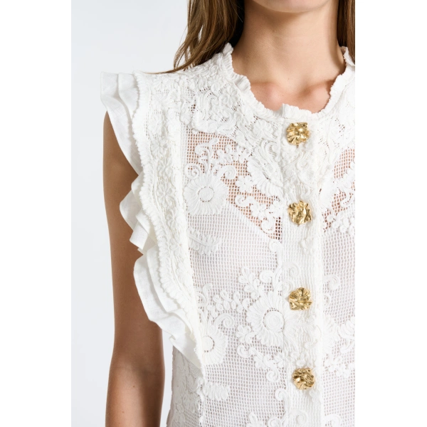 Aje Maribelle Lace Maxi Dress in Ivory | Maxi Dresses | Coveti
