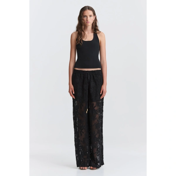 Aje Maribelle Lace Pant in Black | Pants | Coveti
