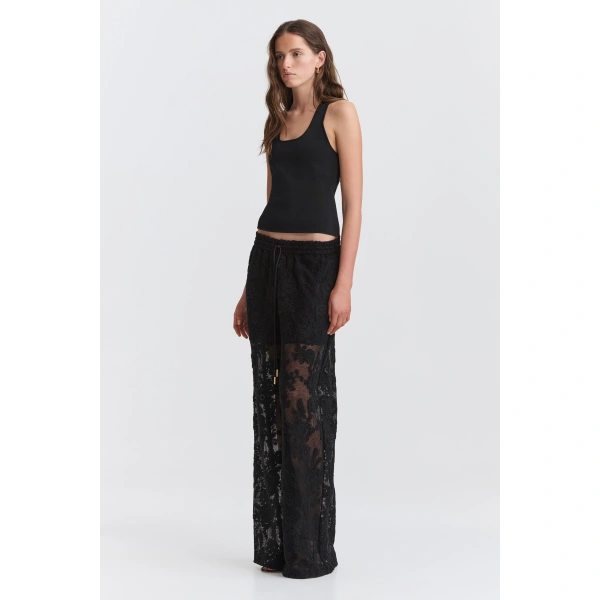 Aje Maribelle Lace Pant in Black | Pants | Coveti