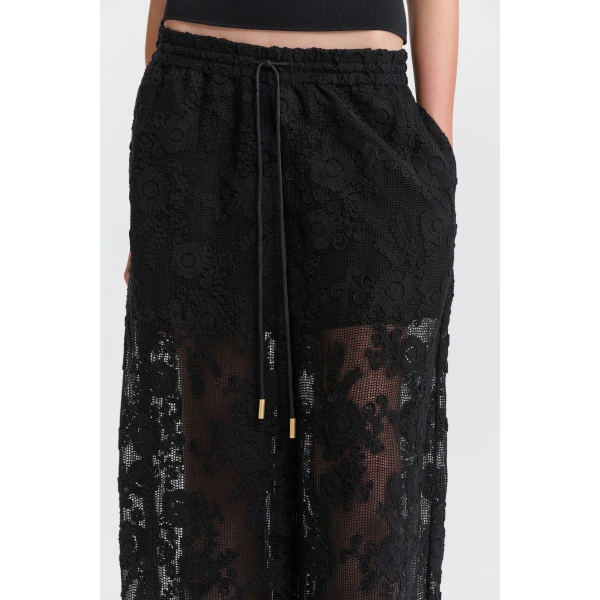 Aje Maribelle Lace Pant in Black | Pants | Coveti