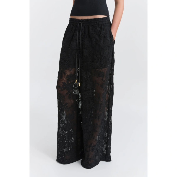 Aje Maribelle Lace Pant in Black | Pants | Coveti