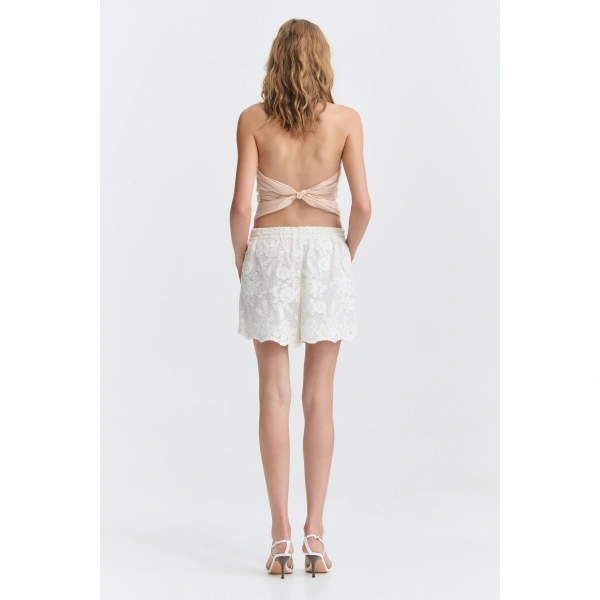 Aje Maribelle Lace Short in Ivory | Shorts | Coveti