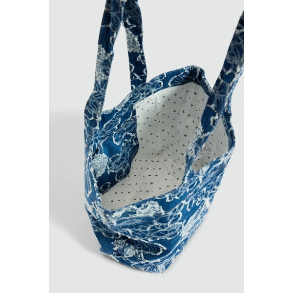Aje Marty Denim Tote in Indigo | Totes & Top-Handle Bags | Coveti