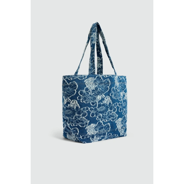Aje Marty Denim Tote in Indigo | Totes & Top-Handle Bags | Coveti