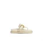 Aje Maxine Buckle Thong in Ivory | Flip Flops & Slides | Coveti