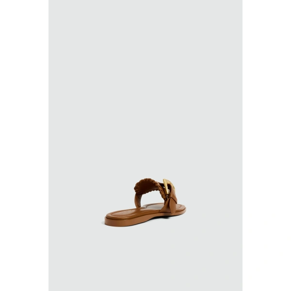 Aje Maxine Flat Thong in Tan | Flip Flops & Slides | Coveti
