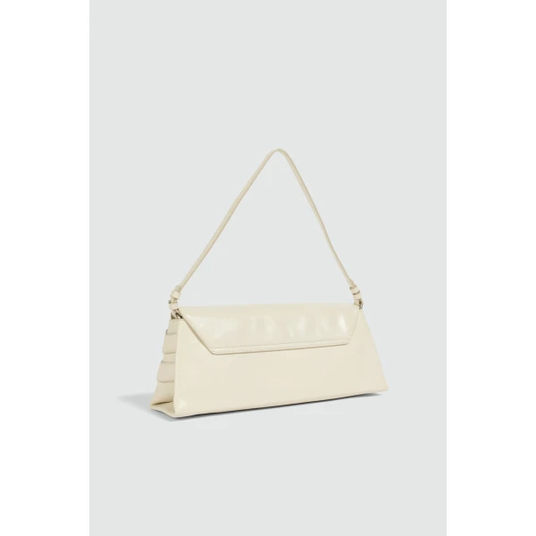 Aje Maxine Medium Clutch in Ivory/Silver | Clutch Bags | Coveti