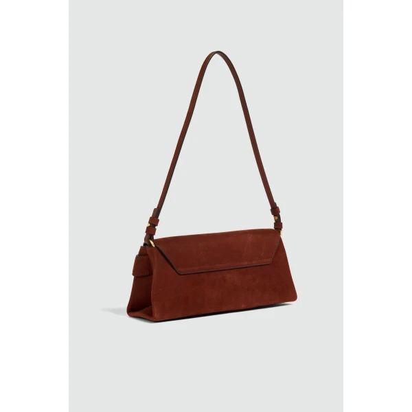 Aje Maxine Nubuck Clutch in Mahogony | Clutch Bags | Coveti