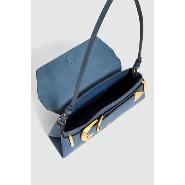 Aje Maxine Nubuck Clutch in Midnight Blue | Clutch Bags | Coveti