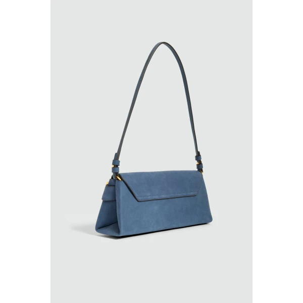 Aje Maxine Nubuck Clutch in Midnight Blue | Clutch Bags | Coveti