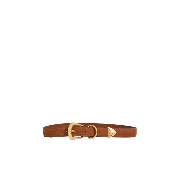 Aje Maxine Suede Belt in Amber Brown | Belts | Coveti