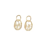 Aje Melodia Logo Drop Earring in Gold | Earrings | Coveti
