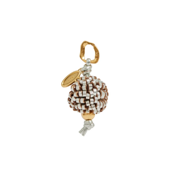 Aje Mini Pompom Charm in Silver | Bag charms | Coveti