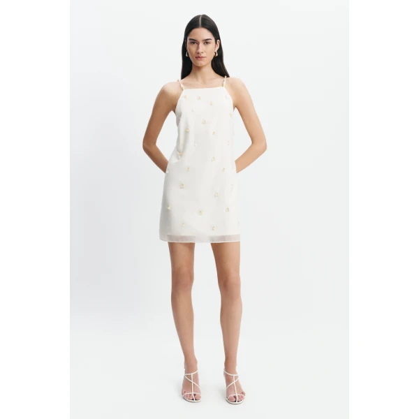 Aje Naia Mini Dress in Eggshell | Mini Dresses | Coveti