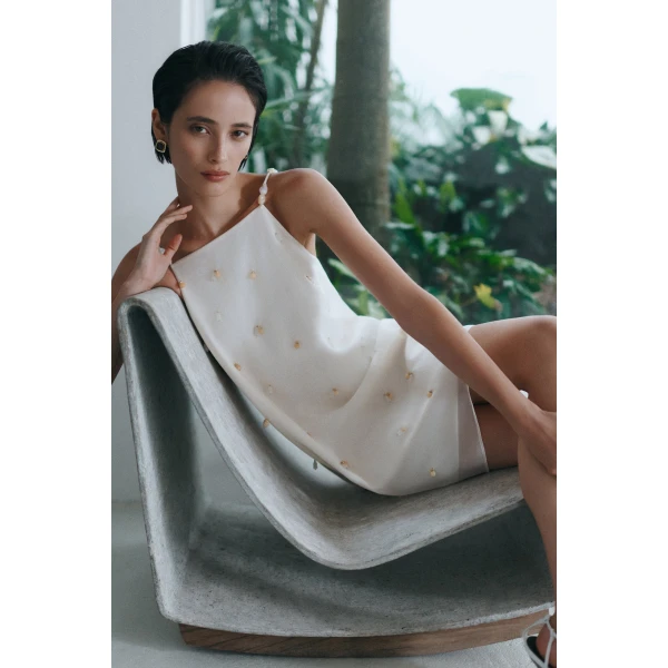 Aje Naia Mini Dress in Eggshell | Mini Dresses | Coveti